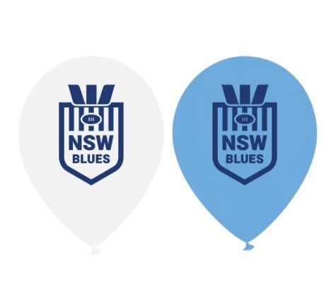 Latex Balloons 30cm NSW (New South Wales) Blues Go NSW Pk/50