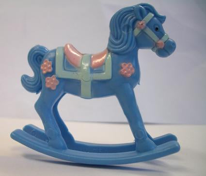 Cake Topper Baby Rocking Horse Blue