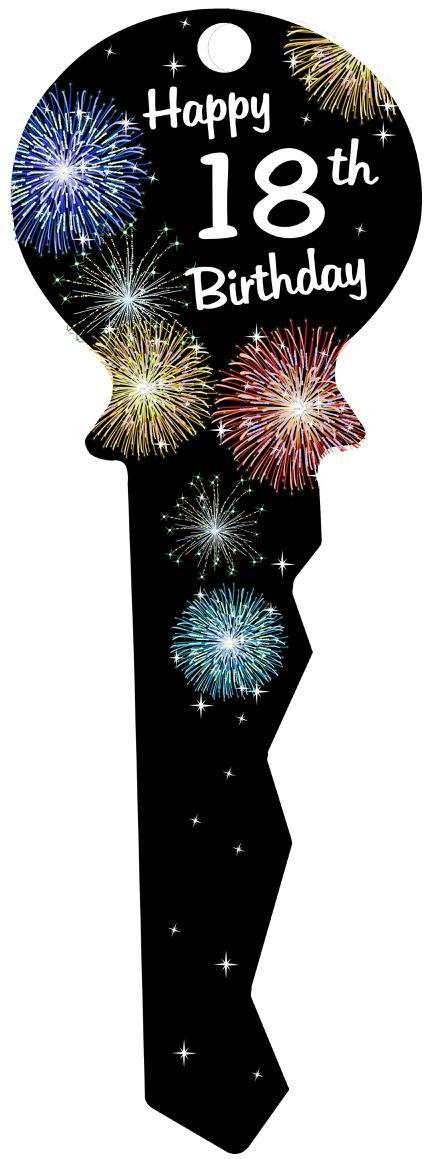 Signature Key 18th Multicoloured Fireworks on Black