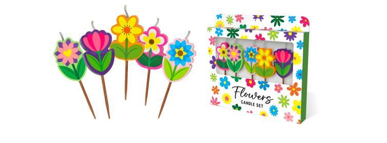 Candle Novelty Flowers Assorted Pick Pk/5