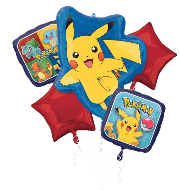 Balloon Foil Bouquet Kit Pokemon Pk/5 (Balloons Only - Helium Extra)