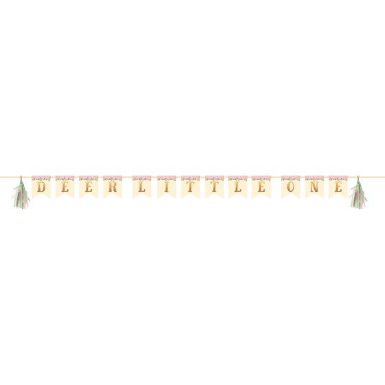 Deer Little One Ribbon Banner With Tassels 1st Birthday
