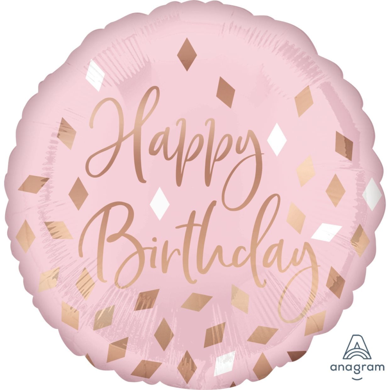 Balloon Foil 45cm Birthday Blush Rose Gold