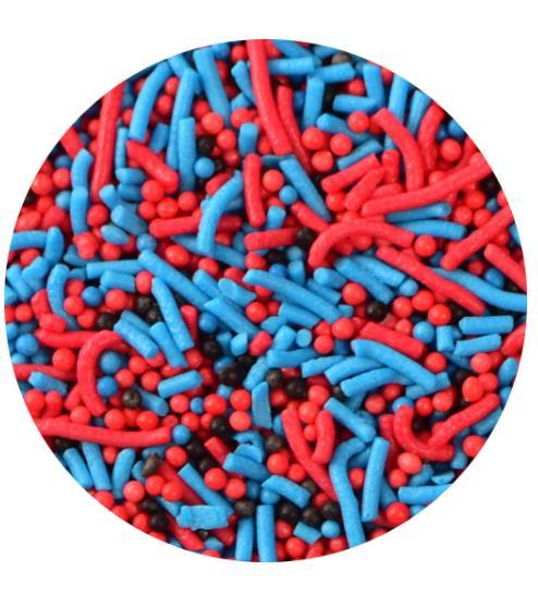 Edible Sprinkles Spiderman Inspired Colour Mix 60g Roberts