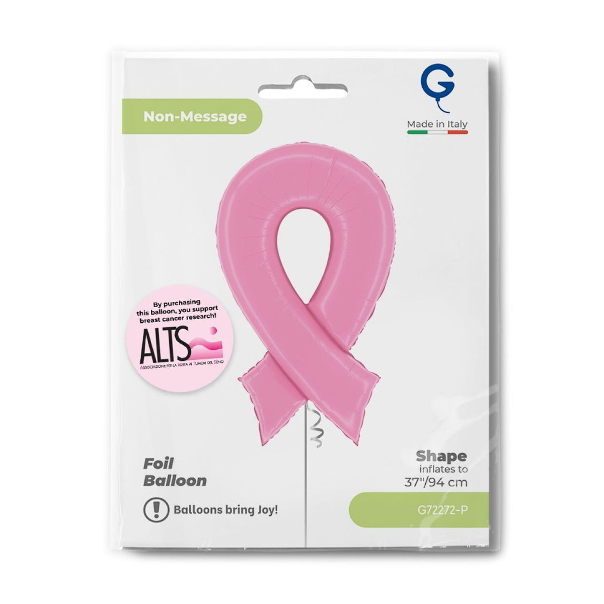 Balloon Foil Shape Pink Ribbon 94cm