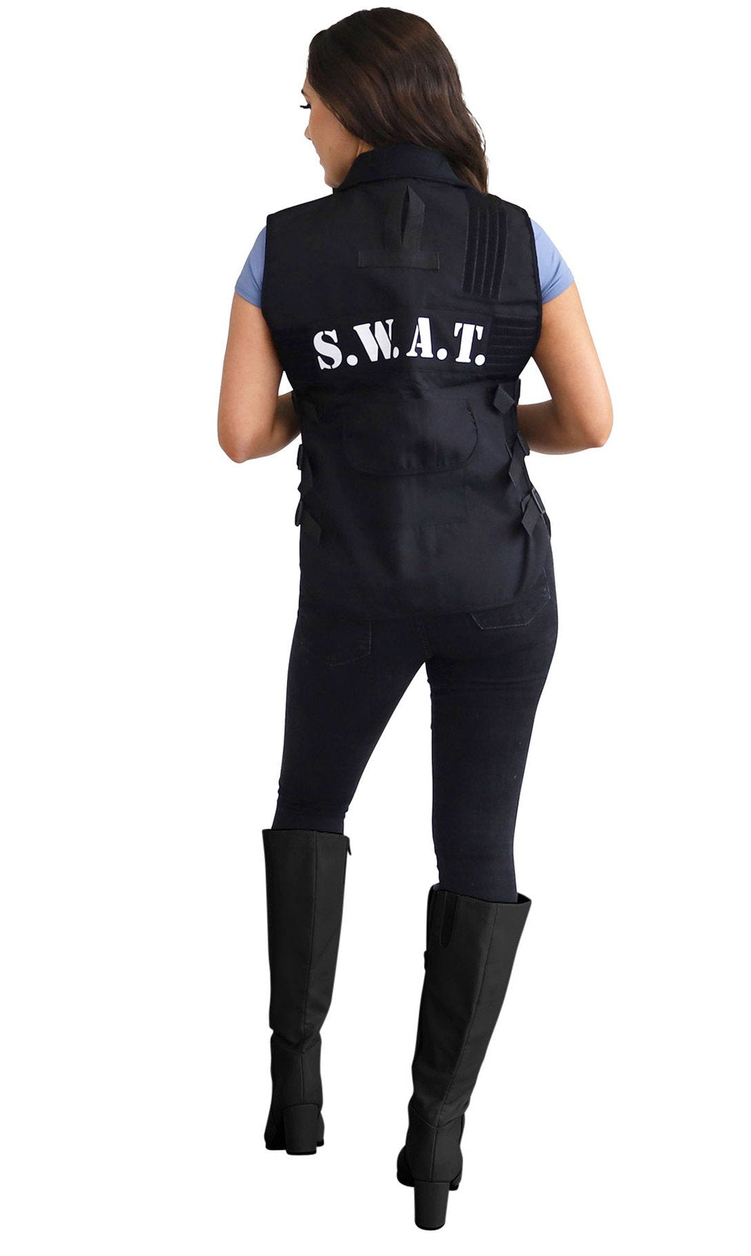 Police Swat Attack Vest Nylon Black Adult One Size