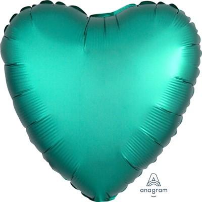 Balloon Foil 45cm Heart Jade Green Satin