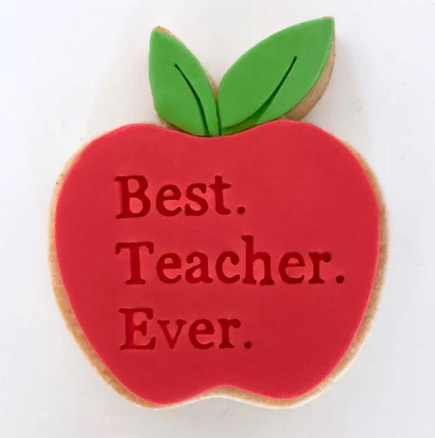 Best Teacher Ever Cookie//Biscuit Cutter Embosser (Little Biskut) 60mm