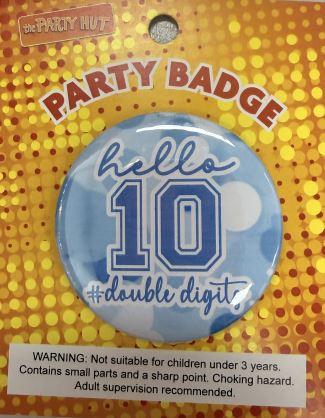 Badge Double Digits Blue 6cm