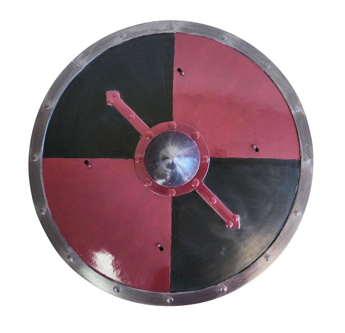 Weapon Costume Prop Shield Viking/Medieval Red/Black 45cm