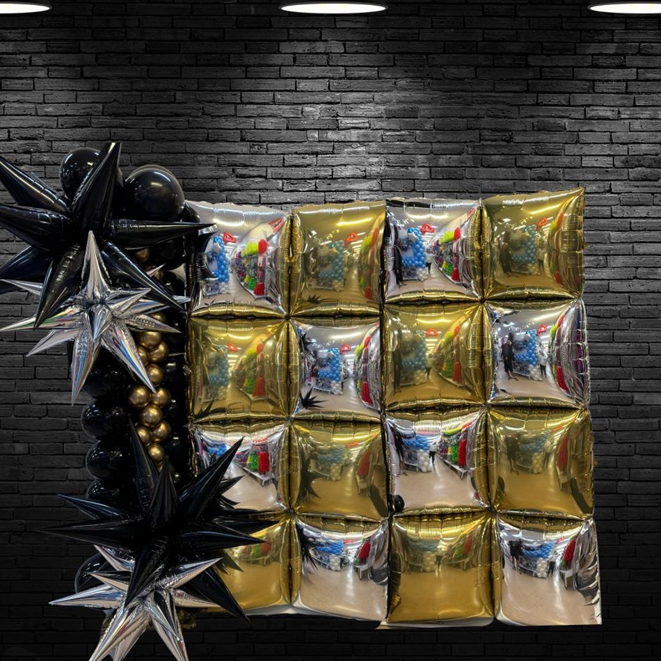 Balloon Wall Panel Backdrop 1.8m x 1.8m & Elegant Organic Balloons