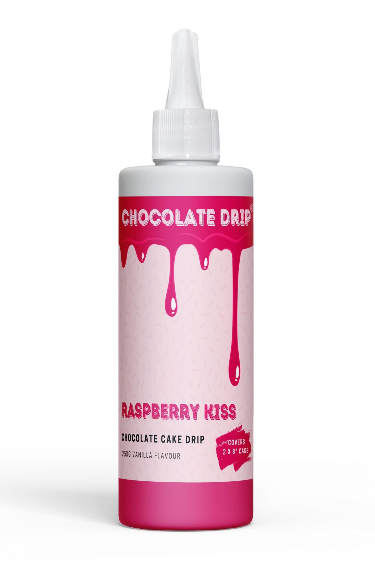 Chocolate Drip Raspberry Red Kiss 250g Cake Decorating (Vanilla Flavour)