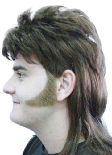 Costume Accessory Sideburn Brown Curved 1970s Realistic Deluxe