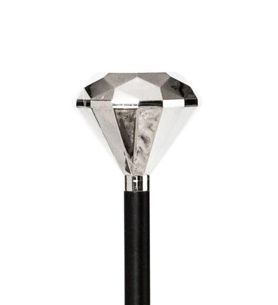 Costume Prop Stage/Dance Cane Bling Pimp Silver Diamond Top 88cm