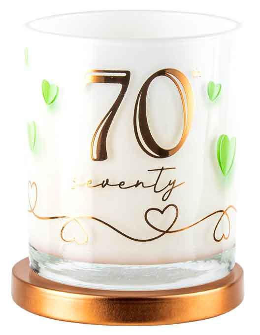 Gift Candle 70th Seventy Birthday Vanilla Scent Deluxe