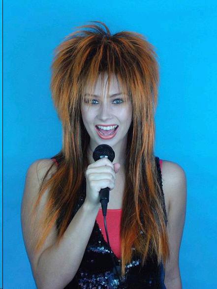 Wig Spiky Punk Vamp Black & Orange