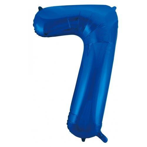 Balloon Foil Megaloon Number 7 Blue 86cm