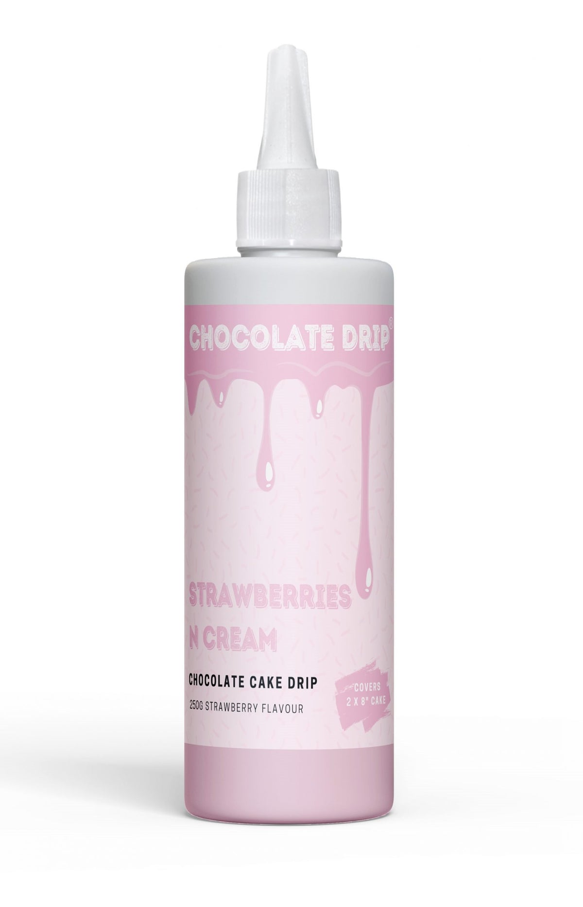 Chocolate Drip Strawberry & Cream 250g Cake Decorating (Strawberry Flavour)