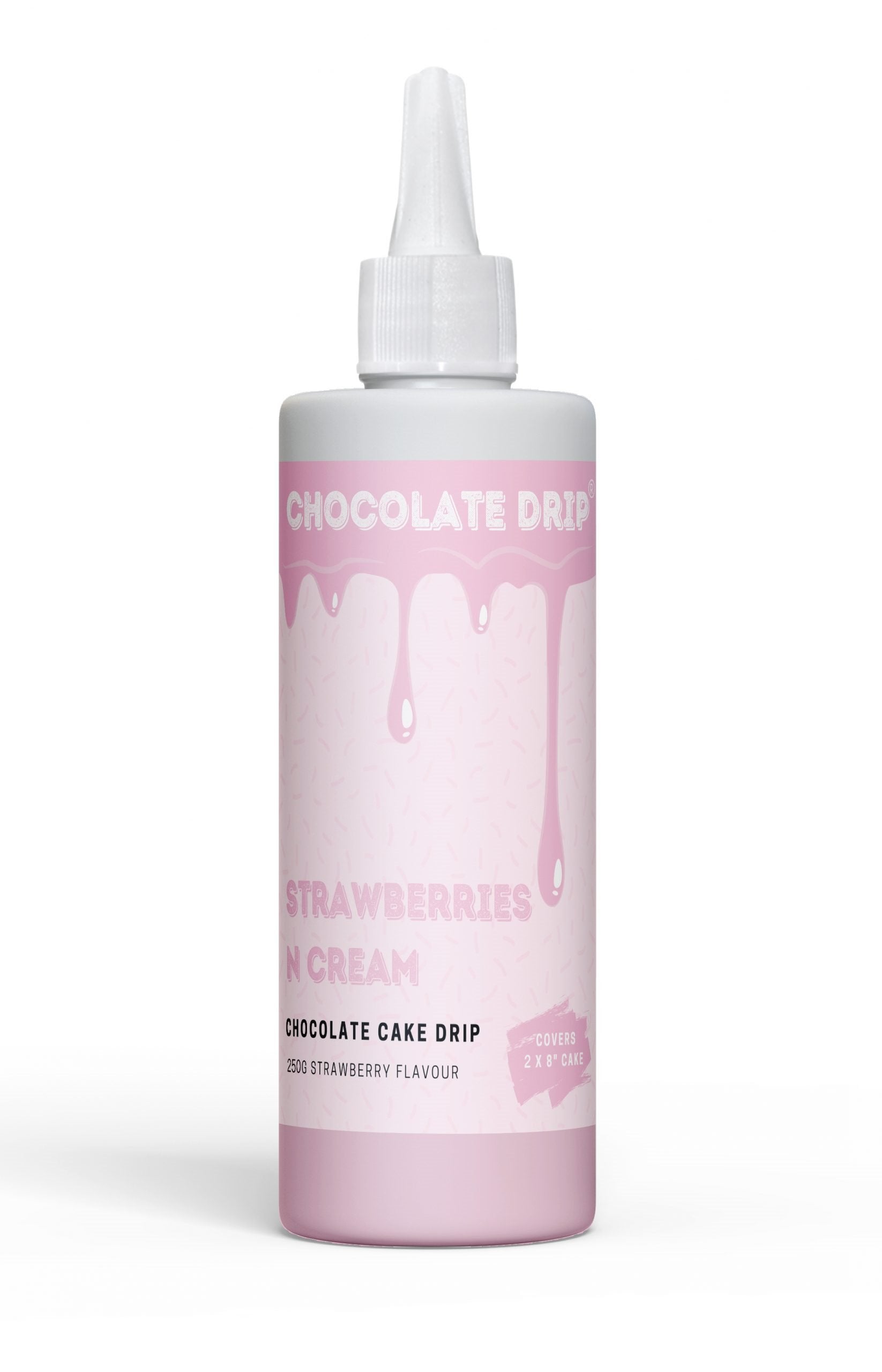 Chocolate Drip Strawberry & Cream 250g Cake Decorating (Strawberry Flavour)