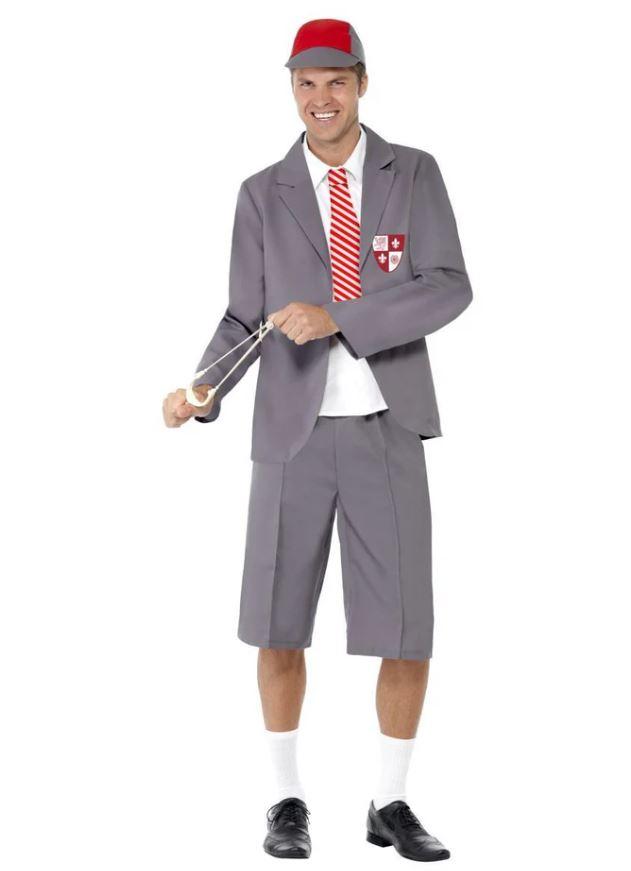 Costume Adult Schoolboy Grey Blazer Set