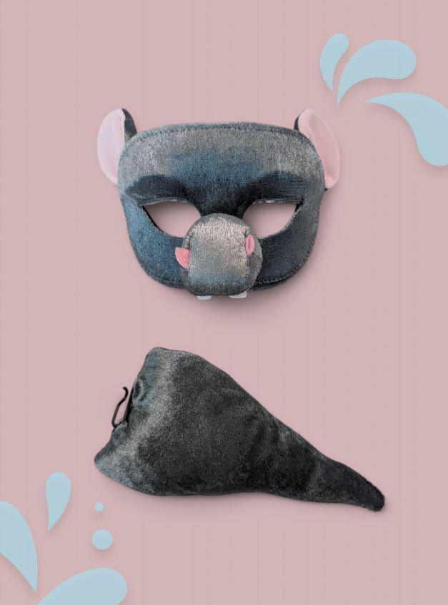 Animal Costume Set Mask & Tail Hippopotamus Safari