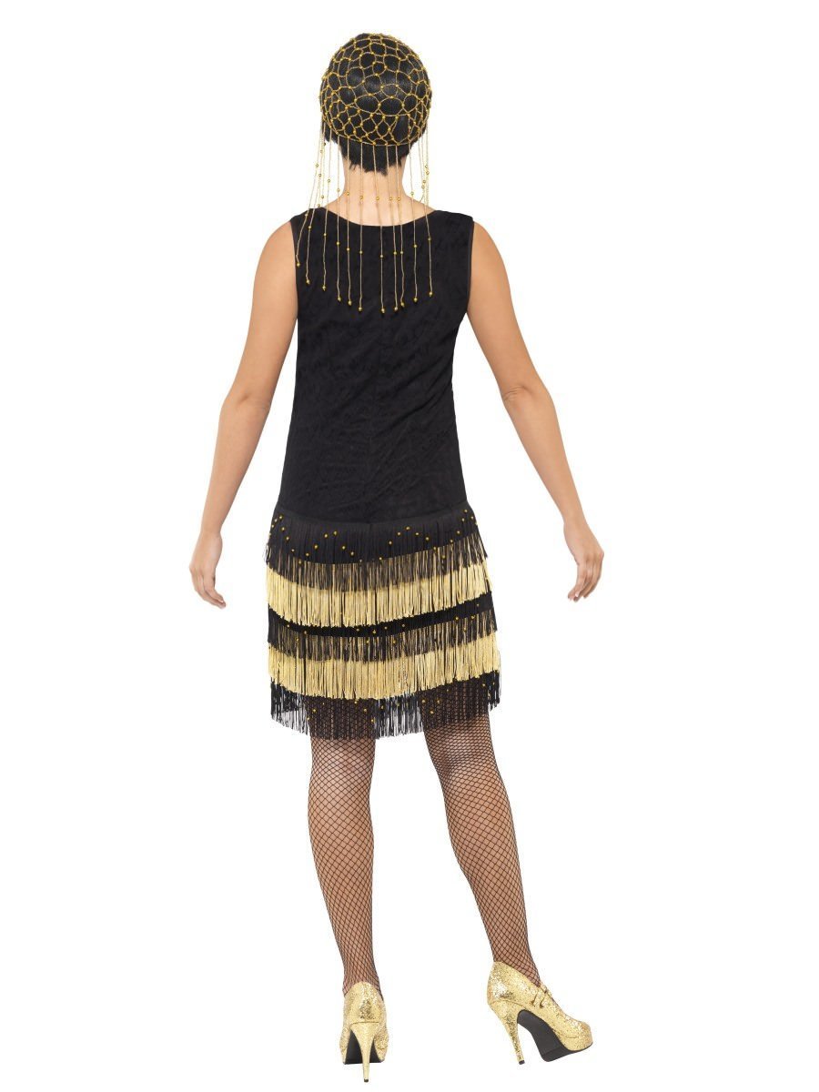 Costume Adult Womens Fringed Flapper Black & Gold
