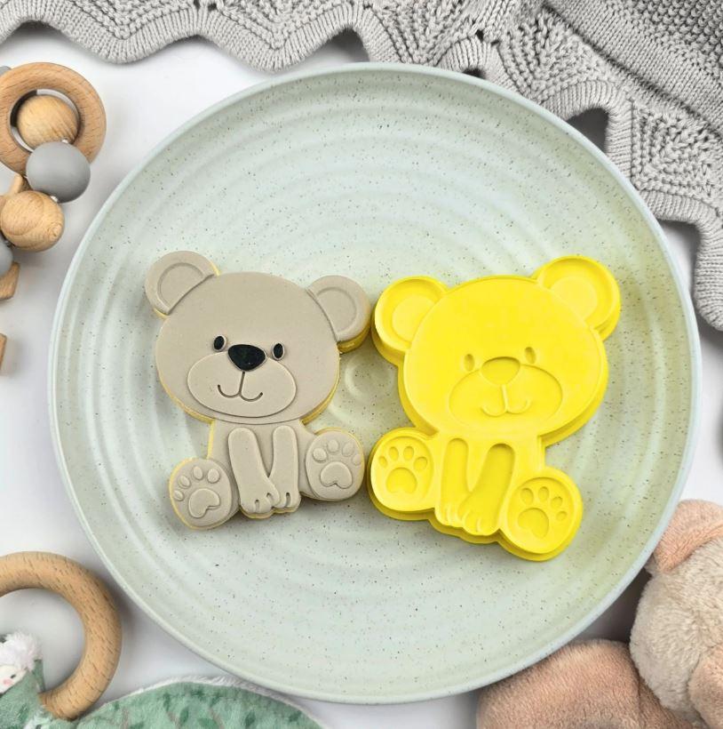 Teddy Bear Cookie/Biscuit Cutter And Debosser Set