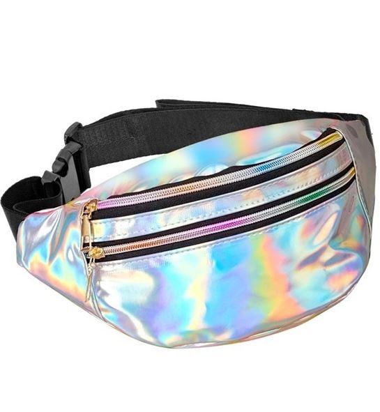 Bum/Belt Bag Silver Holographic Space Galaxy 1980s Costume Accessory