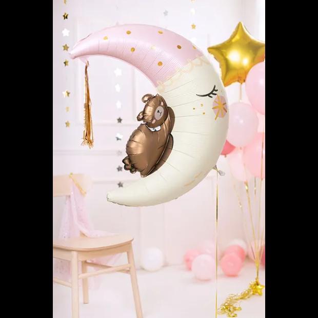 Balloon Foil Shape Teddy Bear On The Moon 80cm x 98cm