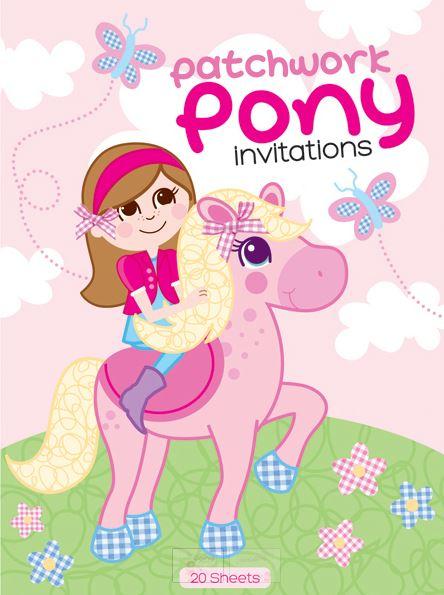 Party Invitation 20 Sheet Pad Patchwork Pony- Discontinued Last Chance
