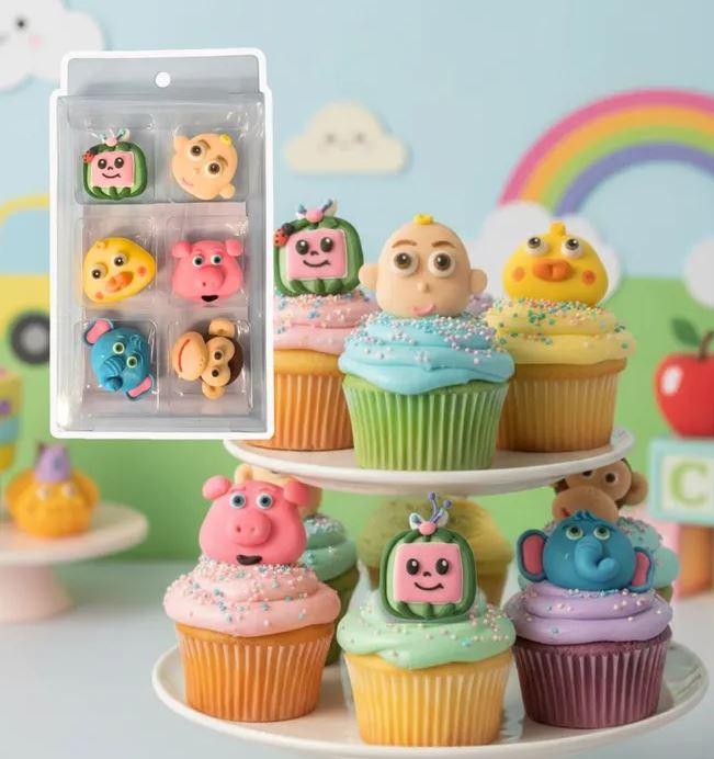 Edible Icing Decorations Cocomelon Pk/6