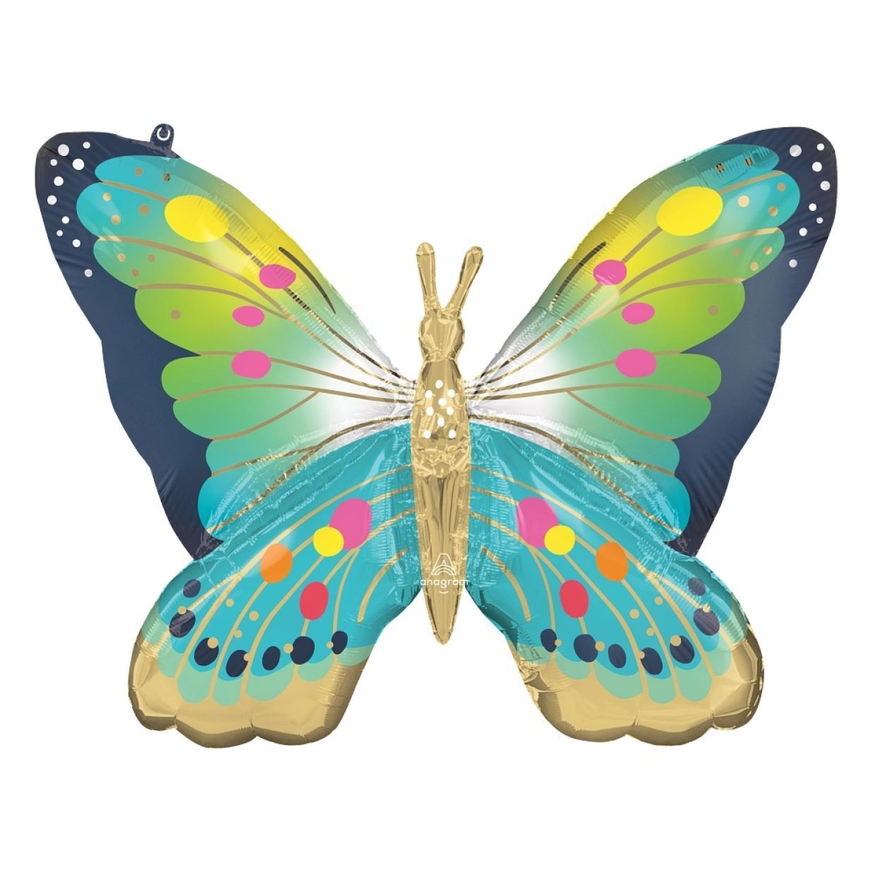 Balloon Foil Shape Butterfly Blue 76cm x 68cm (Balloon Only Helium Extra)