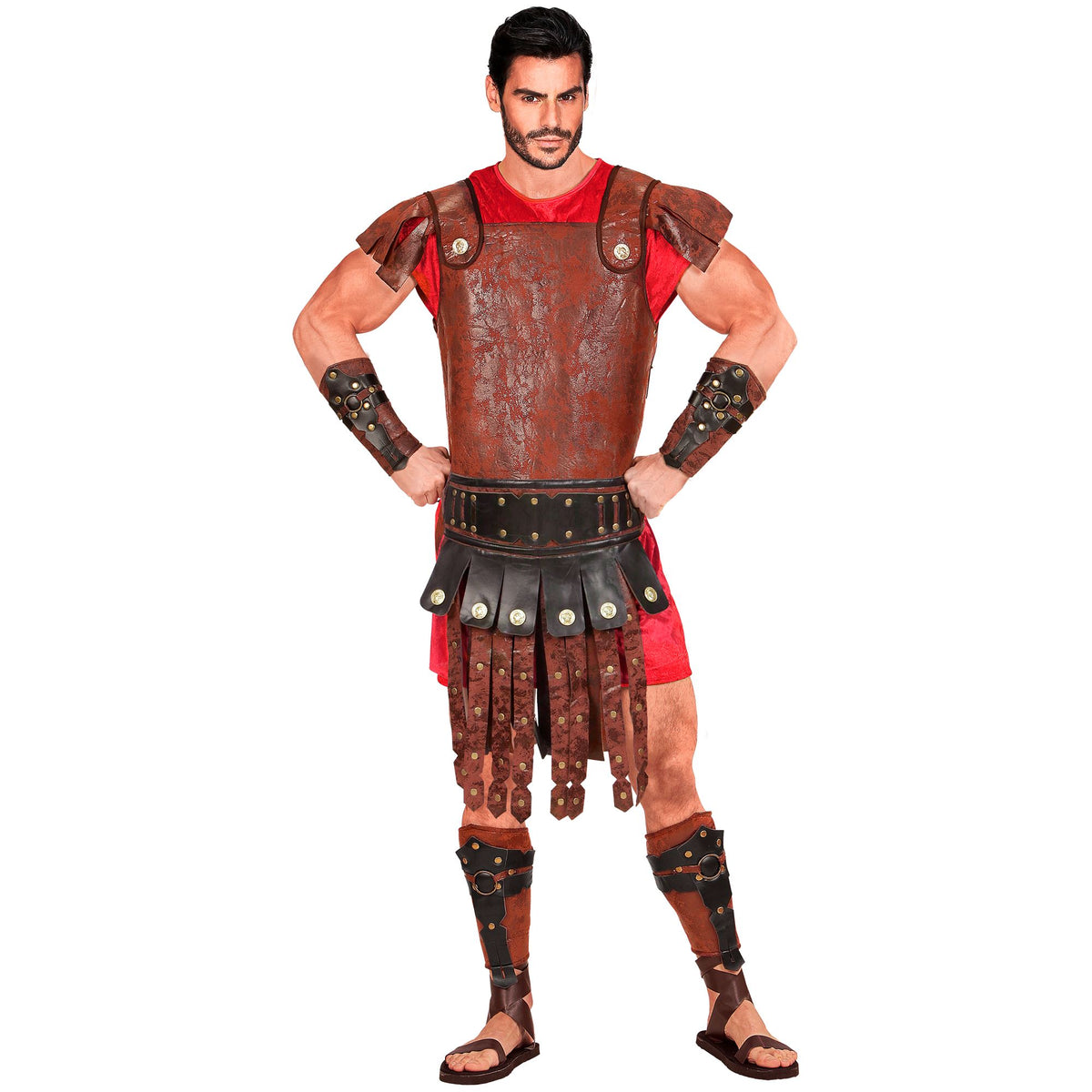 Costume Sandals Leg Guards Roman Greek Leather Look