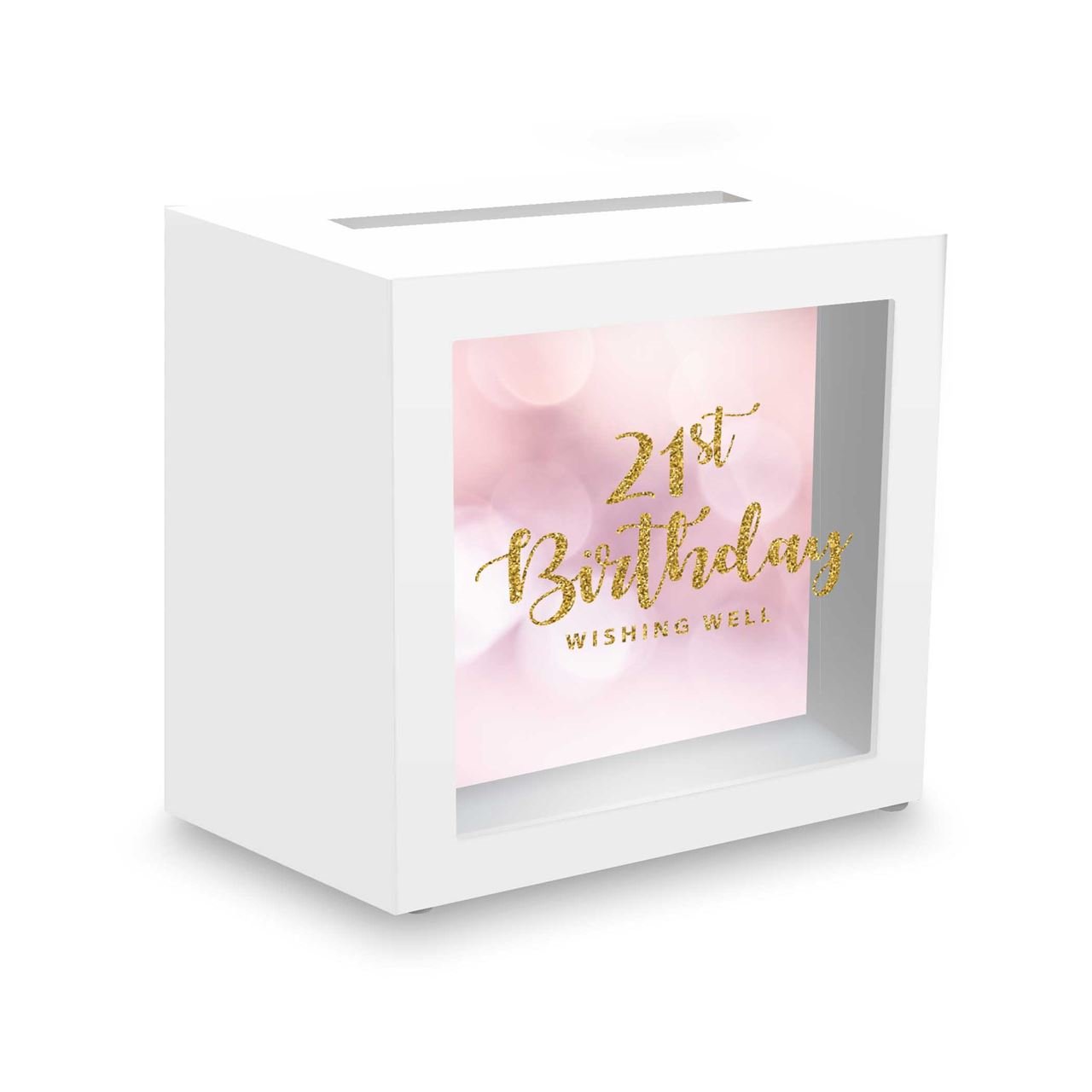 Our Wishing Well/Card Box Keepsake 21st Gold Text MDF Discontinued Line