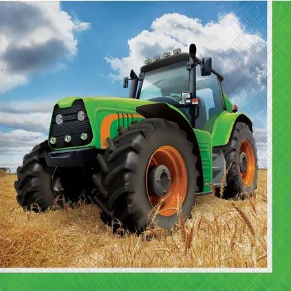 Tractor Farm Time Beverage Napkin Pk/16