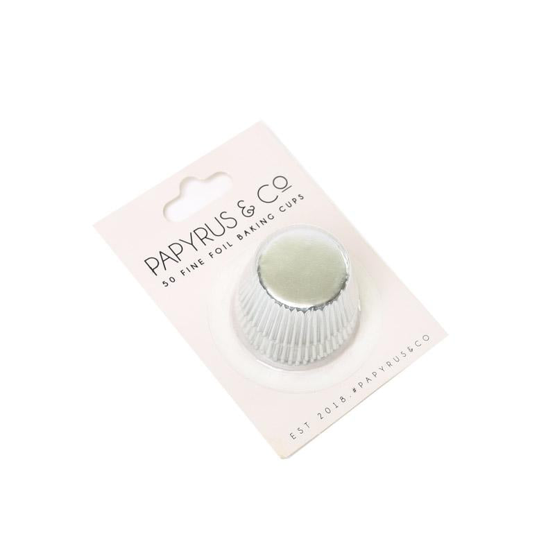 Cupcake Baking Cups Silver Foil Pk 50- 3 Sizes