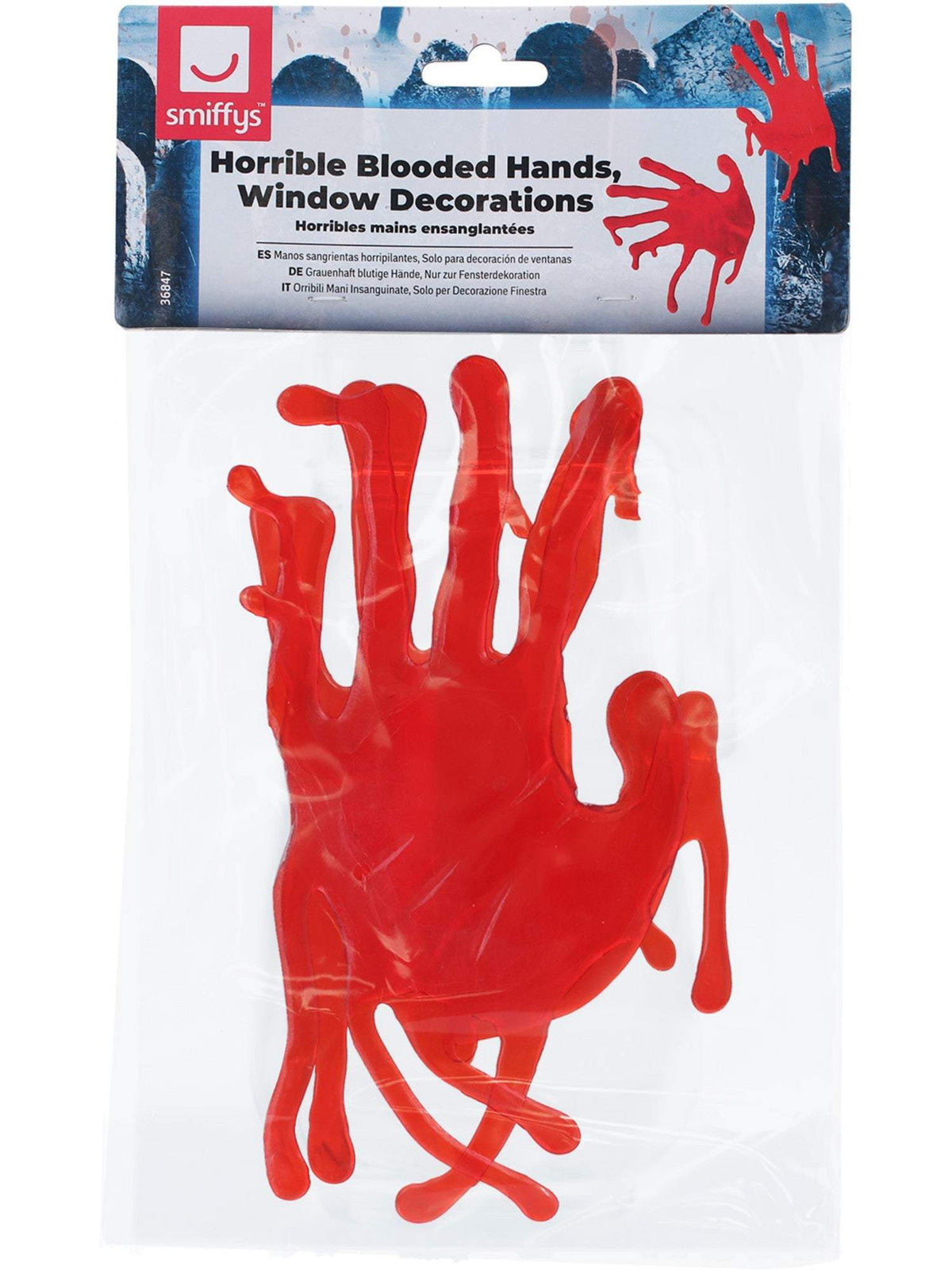 Halloween/Horror Bloodied Hands Wall/Window Decoration