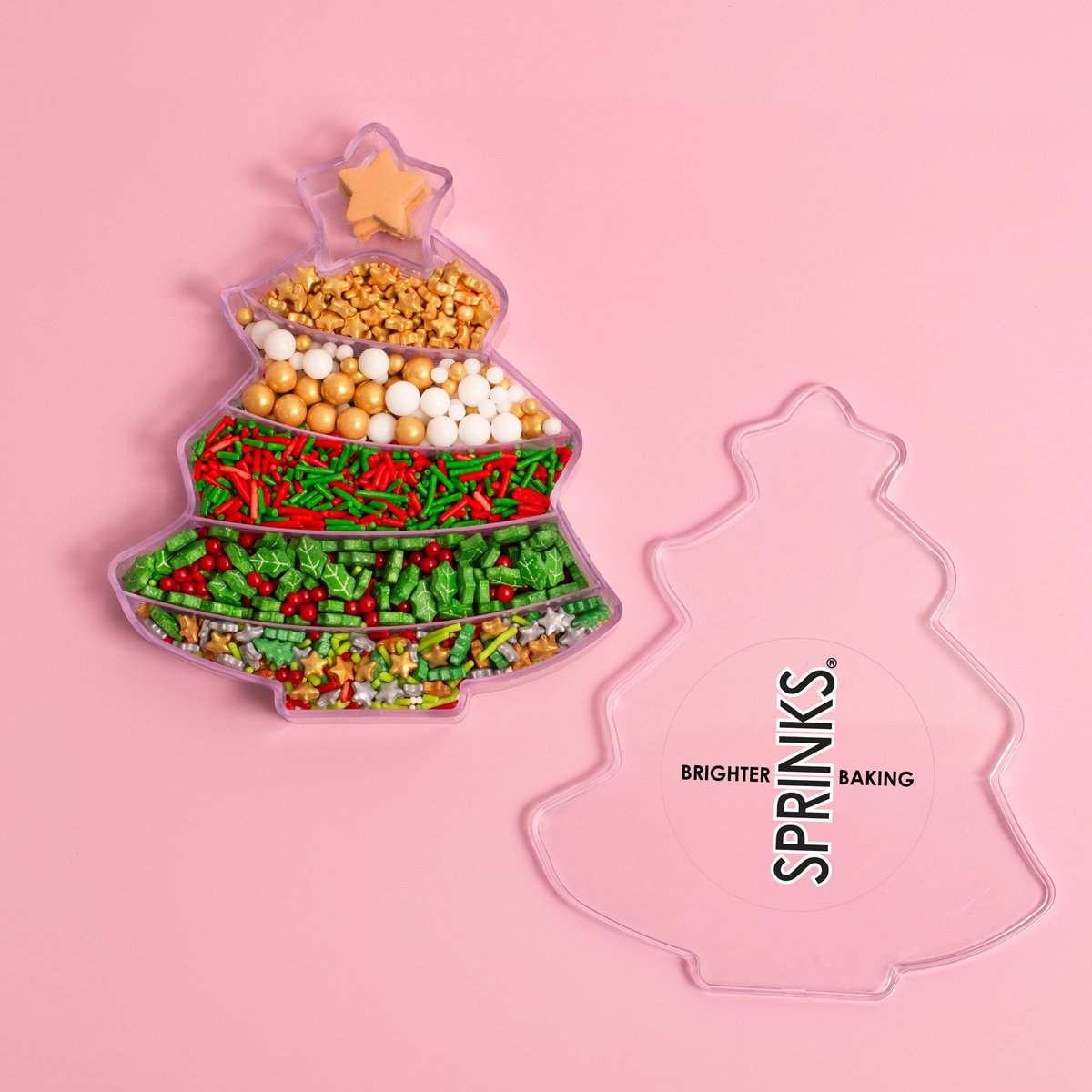 Christmas/Xmas Tree Edible Cake/Cupcake Sugar Sprinkles Mixed 120g