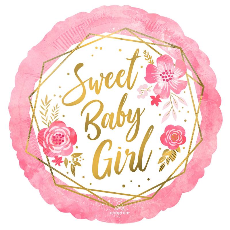 Balloon Foil 45cm Sweet Baby Girl