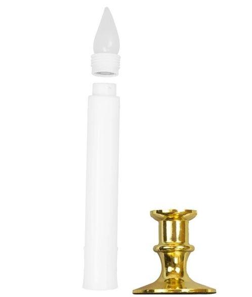 White Flickering LED Candles With Timer 23cm Pk/6 Costume Prop/Decoration