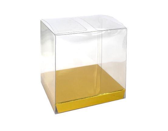 Favour Loot Gift Box Clear - Metallic Gold Pk 10