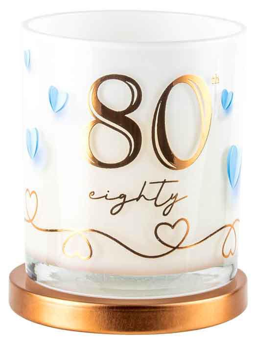 Gift Candle 80th Eighty Birthday Vanilla Scent Deluxe