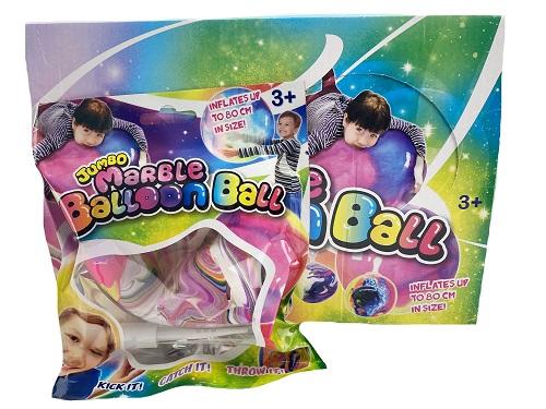 Novelty Jumbo Marble Inflatable Ball 14cm Inflates Up To 80cm Last chance b