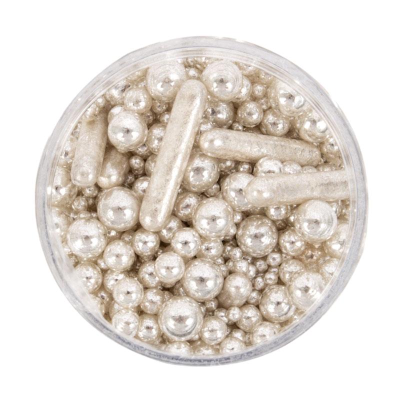 Edible Decorations Sprinkles Silver Bubble & Bounce 75g Cake/Cookie/Cupcake