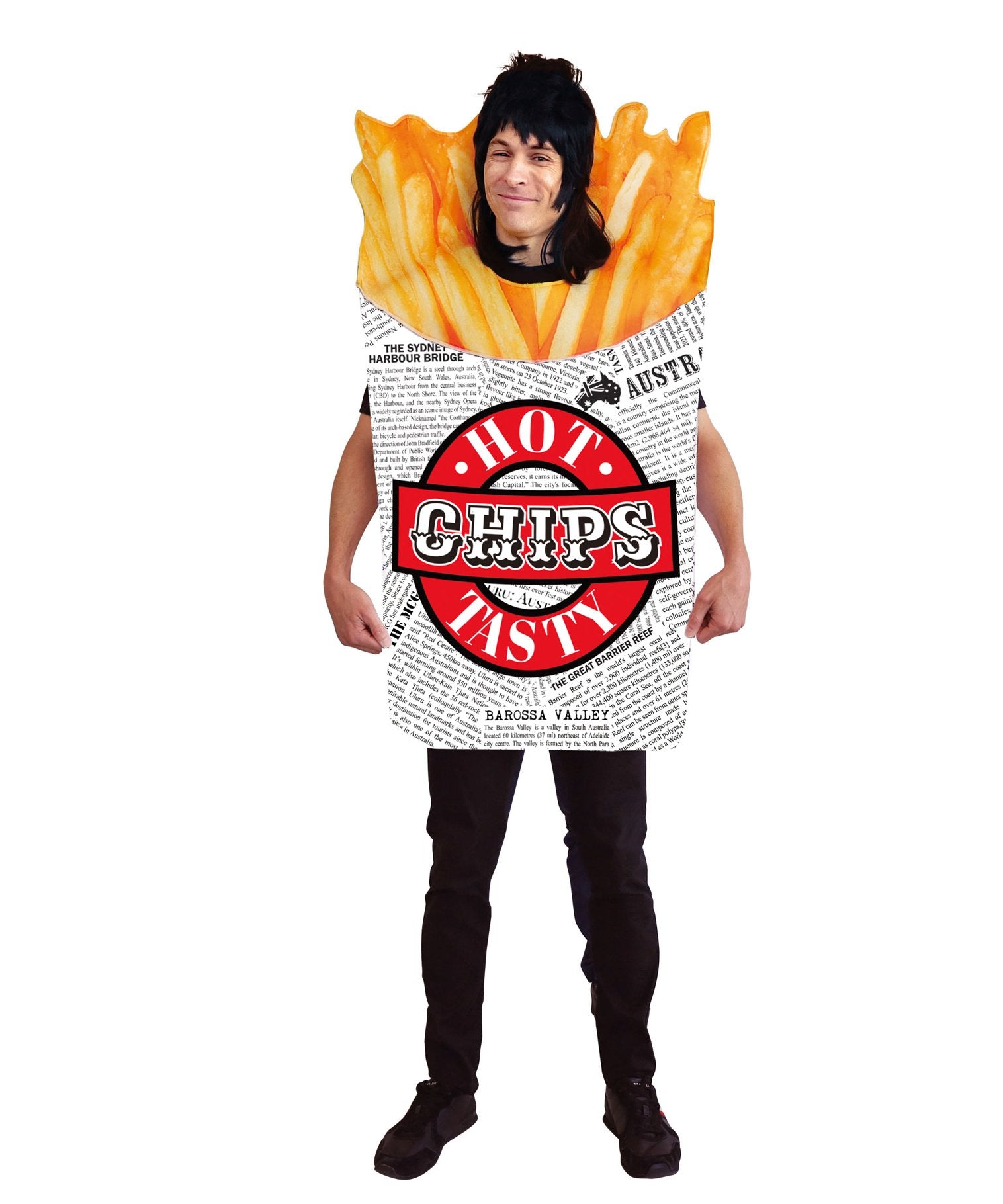 Costume Adult Aussie Hot Chips Cup Food Novelty Funny One Size