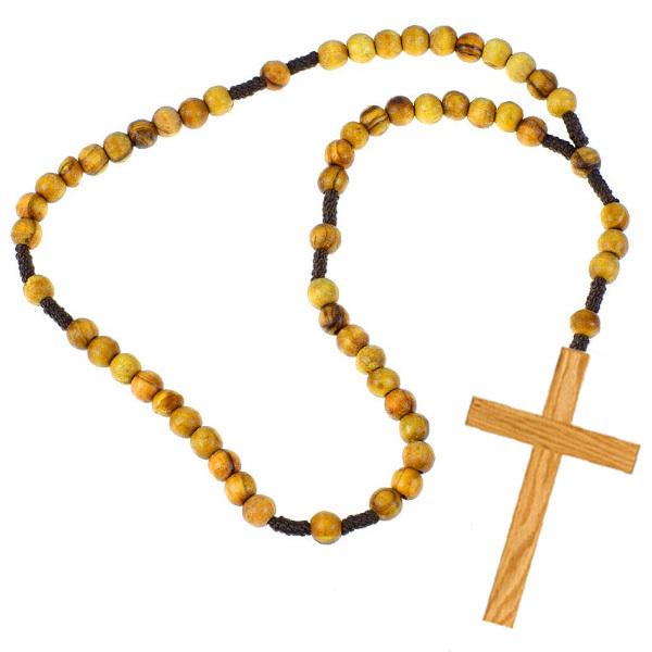 Nun Beads Rosary With Cross Wooden Large