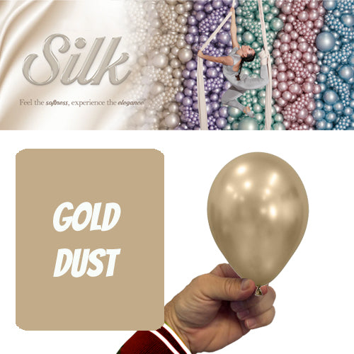 Latex Balloon 12cm Silk Gold Dust Pk 50 Sempertex