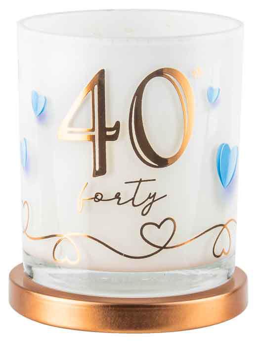 Gift Candle 40th Forty Birthday Vanilla Scent Deluxe
