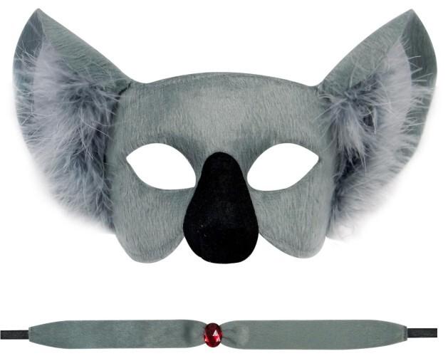 Animal Costume Mask Set Deluxe Koala Australian Grey/Black Last Chance Buy
