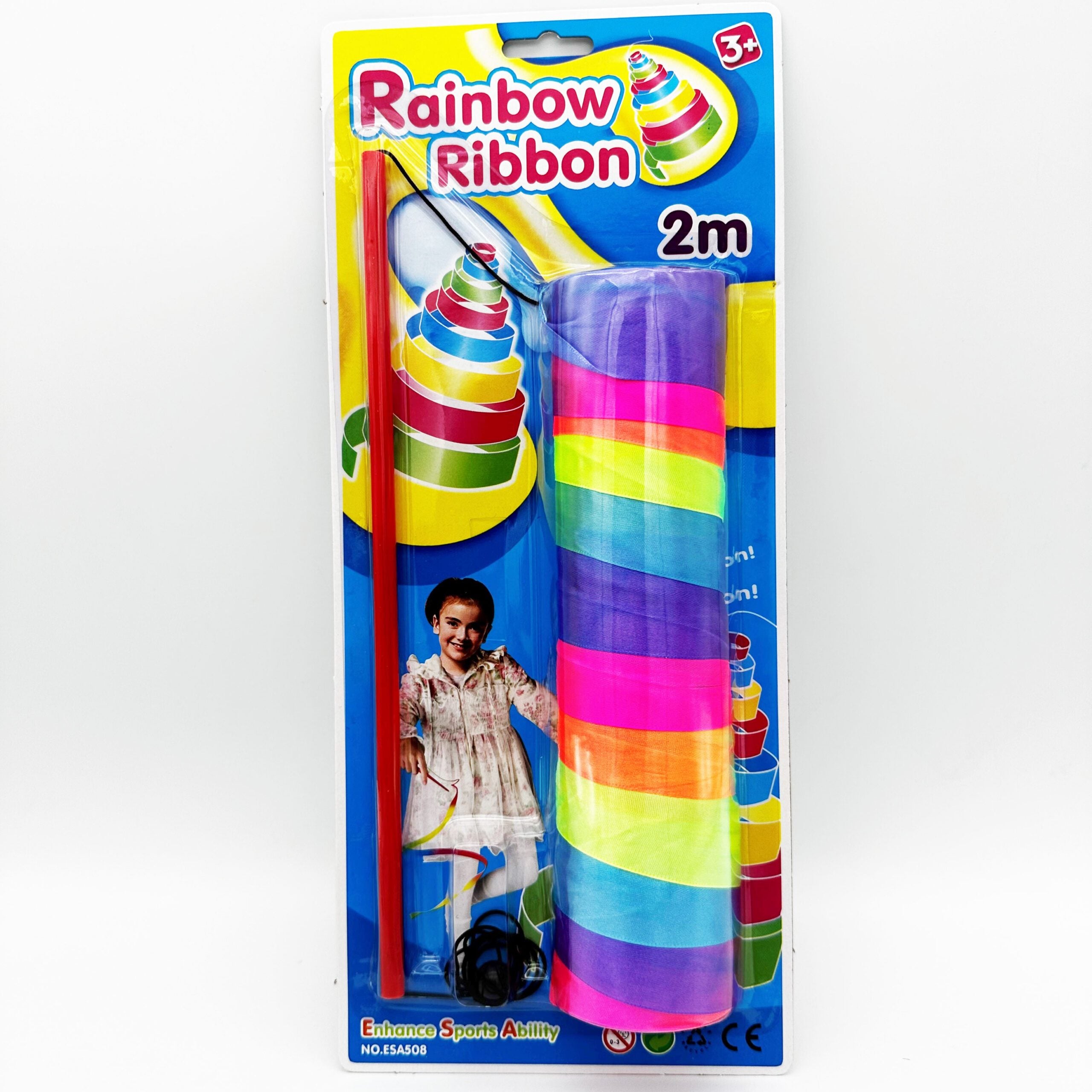 Novelty Toy Rainbow Twirling Ribbon Stick 2m